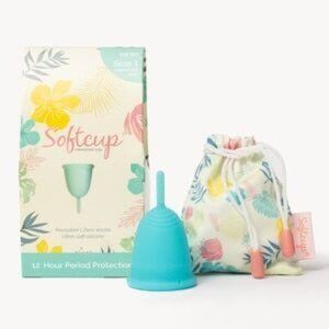 Softcup Menstrual Cup Reusable Period Cup Leak Free 12 Hour Wear Size 1